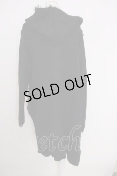 画像2: CIVARIZE / 接結フード付き変形ニットロングパーカー 46 ブラック T-24-09-26-013-CI-ja-YM-ZT465 (2)