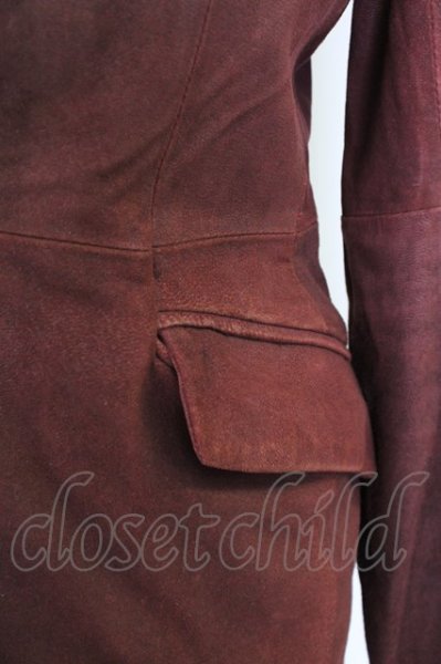 画像4: TORNADO MART / ゴートヌバックノーカラージャケット M ボルドー T-24-10-08-008-TO-ja-YM-ZT178 (4)