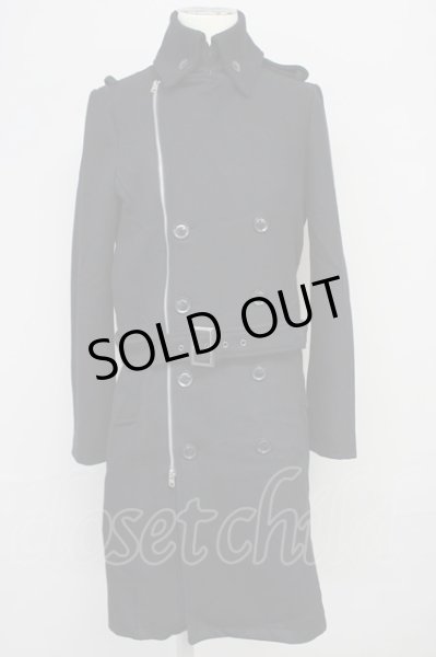 画像1: CIVARIZE / Zork ライダースデザイントレンチコート 44 ブラック T-24-10-16-014-CI-ou-YM-ZT-M122 (1)