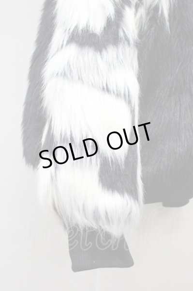 画像3: BACKSTAGE PASS / WOO(ウー)ビッグシルエットファーブルゾン 3-4 ブラックｘホワイト T-24-10-16-018-BA-ou-YM-ZT-M130 (3)