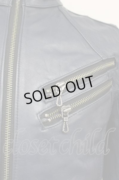 画像5: FUGA / ジャケット.Maestro カウレザーシングルライダース 44 ネイビー T-24-10-16-019-FU-ja-YM-ZT-ML007 (5)