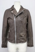 【WINTERセール】Black by VANQUISH / ジャケット.ベジタブルシープレザーダブルライダース S ブラウン T-24-10-16-020-Bl-ja-YM-ZT-ML020