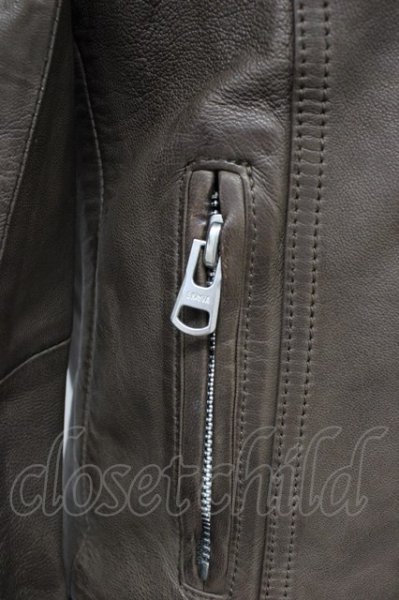 画像7: Black by VANQUISH / ジャケット.ベジタブルシープレザーダブルライダース S ブラウン T-24-10-16-020-Bl-ja-YM-ZT-ML020 (7)