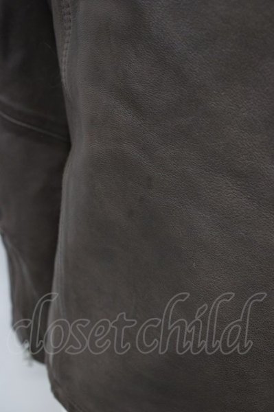 画像10: Black by VANQUISH / ジャケット.ベジタブルシープレザーダブルライダース S ブラウン T-24-10-16-020-Bl-ja-YM-ZT-ML020 (10)