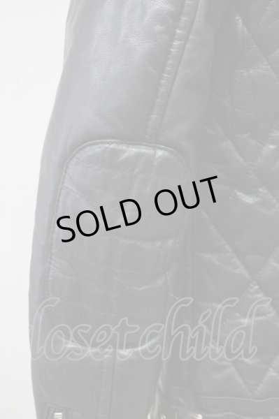 画像4: VANQUISH / JKT?ゴートレザーダイヤキルトスタンドカラーブルゾン M 黒 T-24-10-16-021-VA-ja-YM-ZT (4)