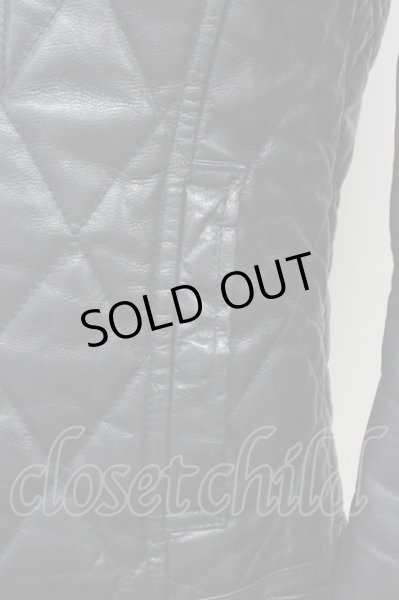 画像5: VANQUISH / JKT?ゴートレザーダイヤキルトスタンドカラーブルゾン M 黒 T-24-10-16-021-VA-ja-YM-ZT (5)