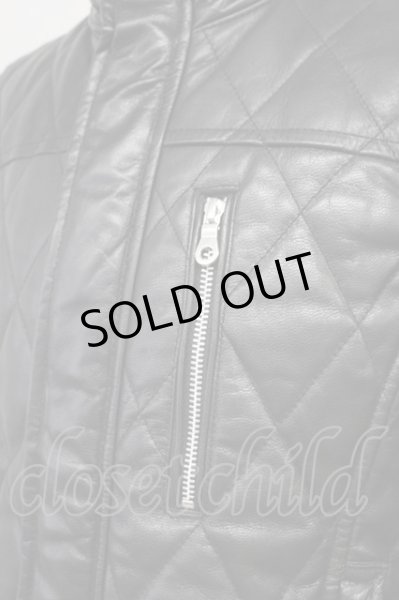 画像6: VANQUISH / JKT?ゴートレザーダイヤキルトスタンドカラーブルゾン M 黒 T-24-10-16-021-VA-ja-YM-ZT (6)