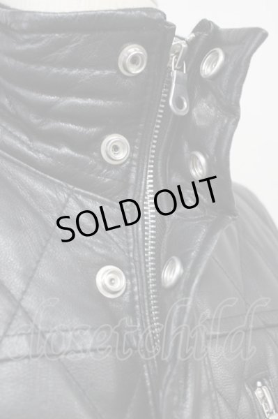 画像7: VANQUISH / JKT?ゴートレザーダイヤキルトスタンドカラーブルゾン M 黒 T-24-10-16-021-VA-ja-YM-ZT (7)