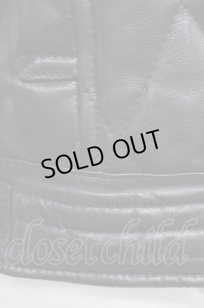 画像8: VANQUISH / JKT?ゴートレザーダイヤキルトスタンドカラーブルゾン M 黒 T-24-10-16-021-VA-ja-YM-ZT (8)