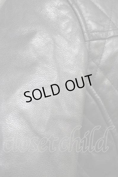 画像9: VANQUISH / JKT?ゴートレザーダイヤキルトスタンドカラーブルゾン M 黒 T-24-10-16-021-VA-ja-YM-ZT (9)