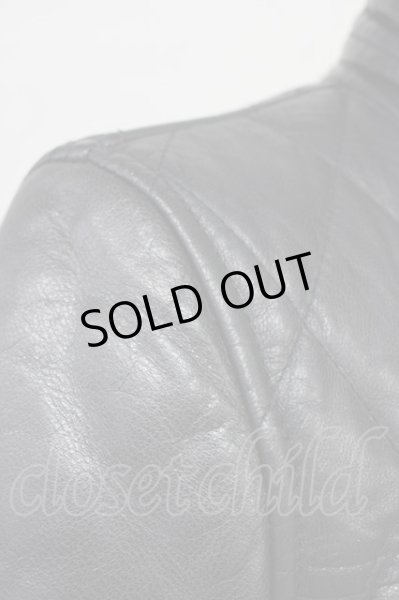 画像11: VANQUISH / JKT?ゴートレザーダイヤキルトスタンドカラーブルゾン M 黒 T-24-10-16-021-VA-ja-YM-ZT (11)