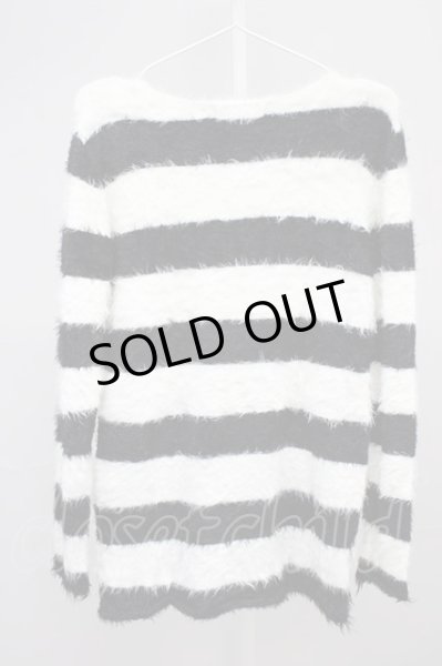 画像2: CIVARIZE / Selfish フェザーヤーンプルオーバーニットソー 44 ブラックｘホワイト T-24-10-16-004-CI-to-YM-ZT093 (2)