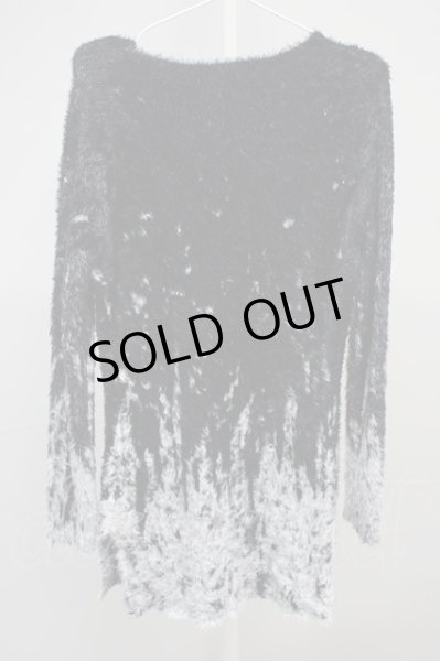 画像2: CIVARIZE / バイカラーフェザーヤーンプルオーバーニット 44 ブラックｘホワイト T-24-10-16-006-CI-to-YM-ZT093 (2)