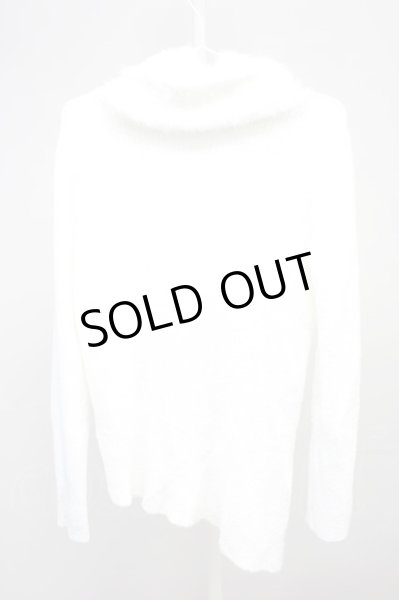 画像2: CIVARIZE / フェザーヤーン切り替えアシンメトリードレープニットソー 44 ホワイト T-24-10-16-008-CI-to-YM-ZT (2)