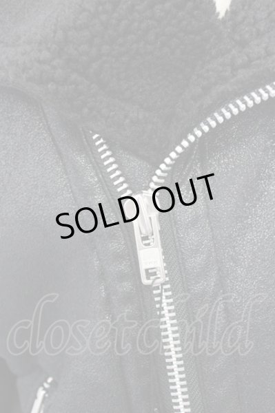 画像5: LEGENDA / フェイクムートンダブルライダースジャケット M ブラック T-24-10-23-006-LE-ou-YM-ZT-M115 (5)