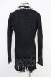 画像2: CIVARIZE / Crowケーブル編みラビットファーZIPガウンカーディガン 44 ブラック T-24-10-28-004-CI-to-YM-ZT088 (2)