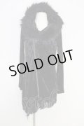 CIVARIZE / Bias ファー付クラッシュベロアフリンジパーカー 44 ブラック T-24-10-28-009-CI-to-YM-ZT