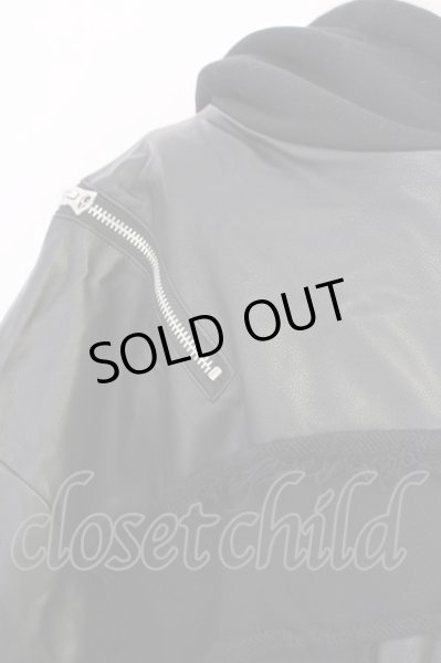 画像3: CIVARIZE / ショルダージップPUレザーパッチワークプルオーバー F ブラック T-24-10-28-010-CI-to-YM-ZT (3)