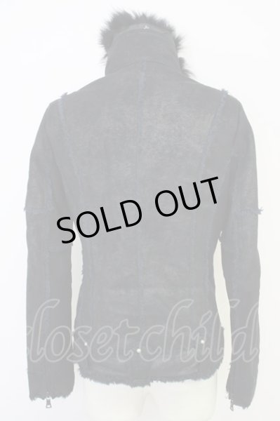 画像2: CIVARIZE / FUGAダブルネームボンディングコーティングブルゾン 46 ブラックｘネイビー T-24-10-28-015-CI-ou-YM-ZT (2)