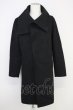 画像1: CIVARIZE / Usherメルトンハイカラーコート 46 ブラック T-24-10-28-016-CI-ou-YM-ZT-M100 (1)