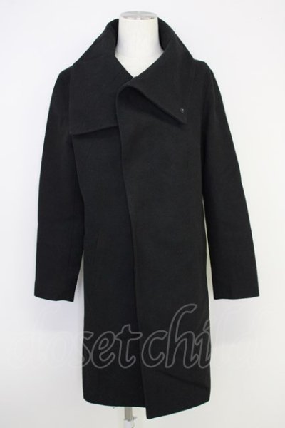 画像1: CIVARIZE / Usherメルトンハイカラーコート 46 ブラック T-24-10-28-016-CI-ou-YM-ZT-M100