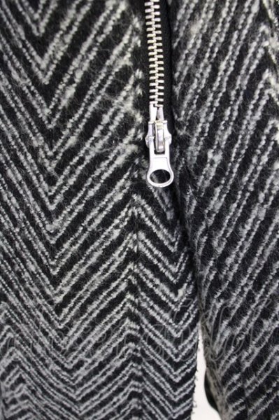 画像6: JOHNNY WOLF / SCALA(スカラ)スタンドカラーシングルトレンチコート 1-2 ブラックｘホワイト T-24-10-29-012-JO-ou-YM-ZT-M106 (6)