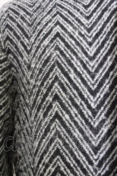 画像8: JOHNNY WOLF / SCALA(スカラ)スタンドカラーシングルトレンチコート 1-2 ブラックｘホワイト T-24-10-29-012-JO-ou-YM-ZT-M106 (8)