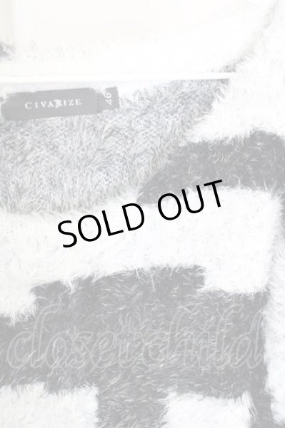 画像3: CIVARIZE / Lead フェザーヤーンダブルジャガード総柄 46 ブラックｘホワイト T-24-10-29-003-CI-to-YM-ZT (3)