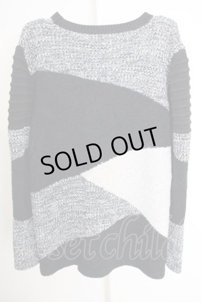 画像2: CIVARIZE / Pollスウィッチングプルオーバーニット 46 ブラックｘグレー T-24-10-29-004-CI-to-YM-ZT087 (2)