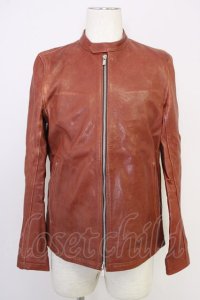 NO ID. / ジャケット.シープレザーベジタブルシングルライダース 2 ブラウン T-24-10-30-005-NO-ja-YM-ZT-ML022