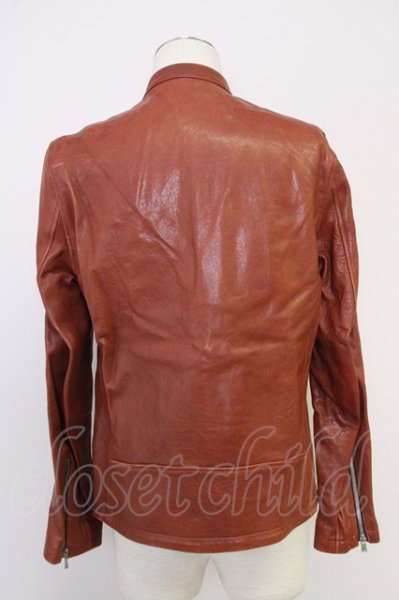 画像2: NO ID. / ジャケット.シープレザーベジタブルシングルライダース 2 ブラウン T-24-10-30-005-NO-ja-YM-ZT-ML022 (2)