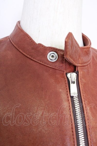 画像5: NO ID. / ジャケット.シープレザーベジタブルシングルライダース 2 ブラウン T-24-10-30-005-NO-ja-YM-ZT-ML022 (5)