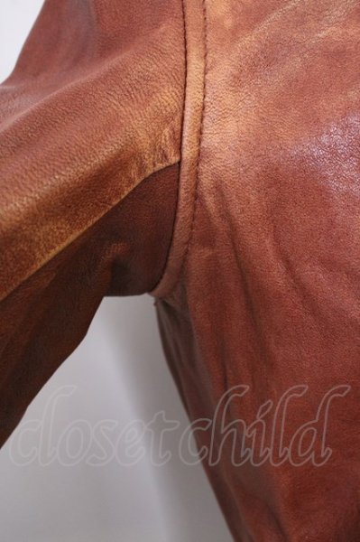 画像7: NO ID. / ジャケット.シープレザーベジタブルシングルライダース 2 ブラウン T-24-10-30-005-NO-ja-YM-ZT-ML022 (7)