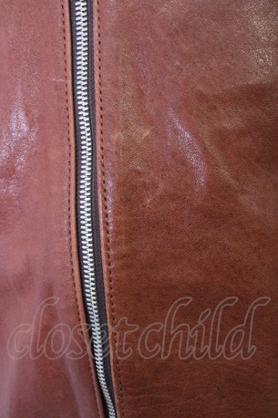 画像8: NO ID. / ジャケット.シープレザーベジタブルシングルライダース 2 ブラウン T-24-10-30-005-NO-ja-YM-ZT-ML022 (8)