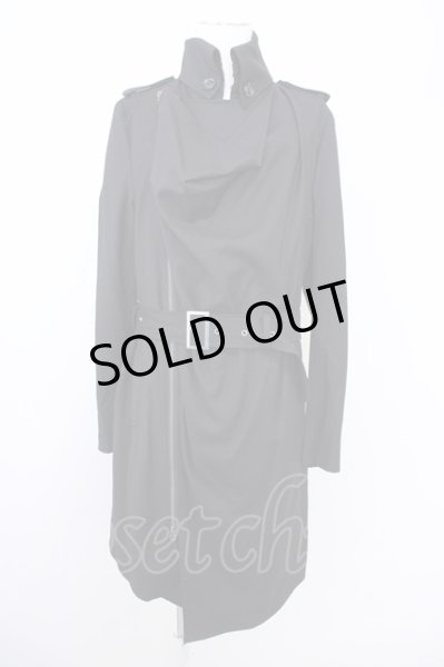 画像1: CIVARIZE / 二重襟ドレープロングコート 46 ブラック T-24-11-08-013-CI-ou-YM-ZT-M002 (1)