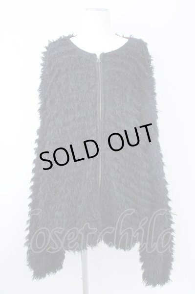 画像1: CIVARIZE / ノーカラーループニットブルゾン F ブラック T-24-11-08-004-CI-ja-YM-OS (1)