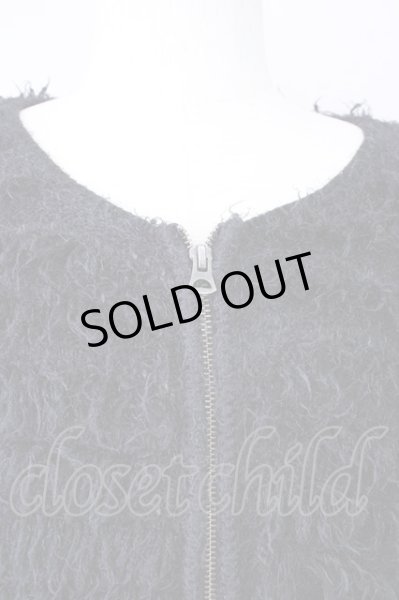 画像4: CIVARIZE / ノーカラーループニットブルゾン F ブラック T-24-11-08-004-CI-ja-YM-OS (4)