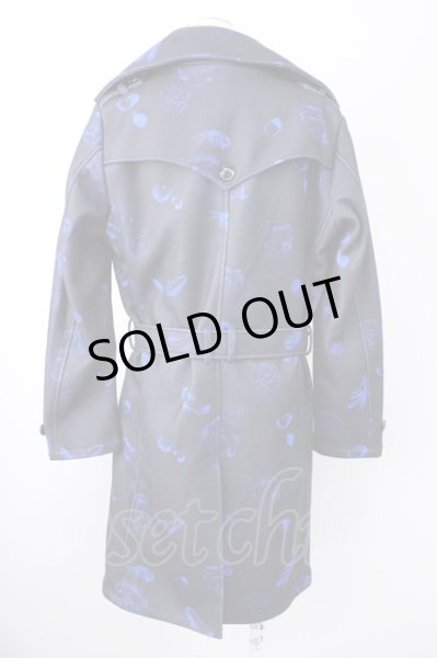 画像2: CIVARIZE / オリジナルナポレオントレンチコート 46 ブラックｘブルー T-24-11-08-010-CI-ou-YM-ZT-M002 (2)