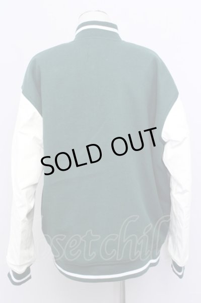 画像2: KMK(KINGLY MASK)  / PU切り替えメルトンスタジャン M アイボリーｘグリーン T-24-11-26-003-KM-ou-YM-ZT-M010 (2)