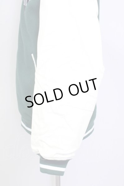 画像3: KMK(KINGLY MASK)  / PU切り替えメルトンスタジャン M アイボリーｘグリーン T-24-11-26-003-KM-ou-YM-ZT-M010 (3)