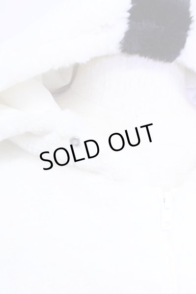 画像4: Wrouge / ライン切替ベルボアジャケット  ホワイト×ブラック T-24-11-26-004-Wr-to-IG-ZT (4)