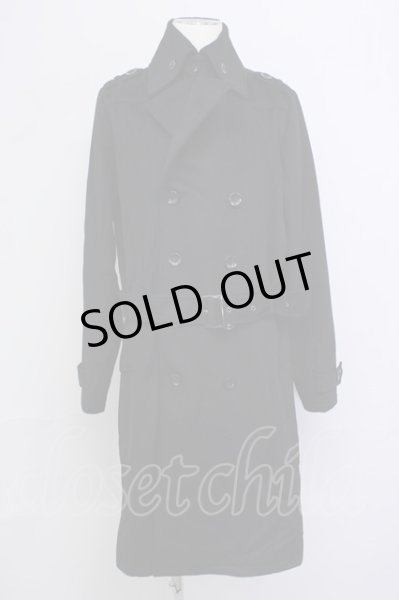 画像1: CIVARIZE / メルトントレンチコート 46 ブラック T-24-11-26-006-CI-ou-YM-ZT-M010 (1)