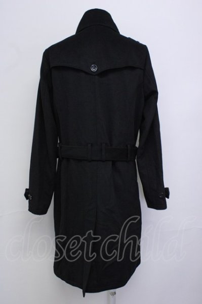 画像2: CIVARIZE / メルトントレンチコート 46 ブラック T-24-11-26-006-CI-ou-YM-ZT-M010 (2)