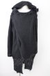 画像1: CIVARIZE / 接結フード付き変形ニットロングパーカー 44 ブラック T-24-12-03-001-CI-ja-YM-ZT378 (1)