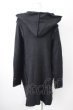 画像2: CIVARIZE / 接結フード付き変形ニットロングパーカー 44 ブラック T-24-12-03-001-CI-ja-YM-ZT378 (2)