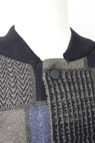 画像4: CAMBIO / パッチワーク風ニットブルゾン L オリーブ T-24-12-03-003-CA-ja-YM-ZT-M110 (4)