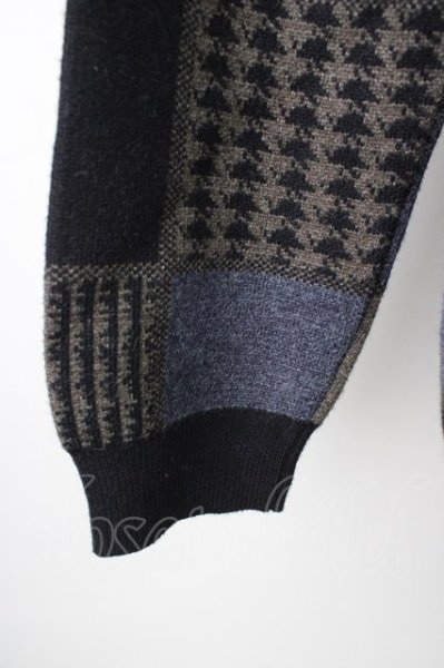 画像5: CAMBIO / パッチワーク風ニットブルゾン L オリーブ T-24-12-03-003-CA-ja-YM-ZT-M110 (5)