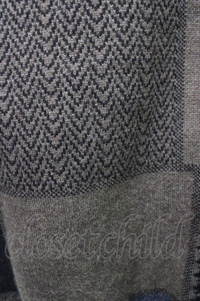 画像7: CAMBIO / パッチワーク風ニットブルゾン L オリーブ T-24-12-03-003-CA-ja-YM-ZT-M110 (7)