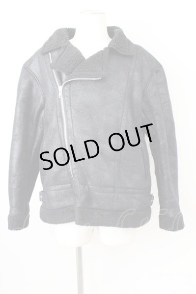 画像1: LEGENDA / フェイクムートンライダースジャケット S ブラック T-24-12-03-007-LE-ou-YM-ZT-M110 (1)