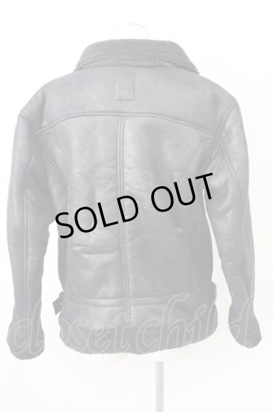 画像2: LEGENDA / フェイクムートンライダースジャケット S ブラック T-24-12-03-007-LE-ou-YM-ZT-M110 (2)